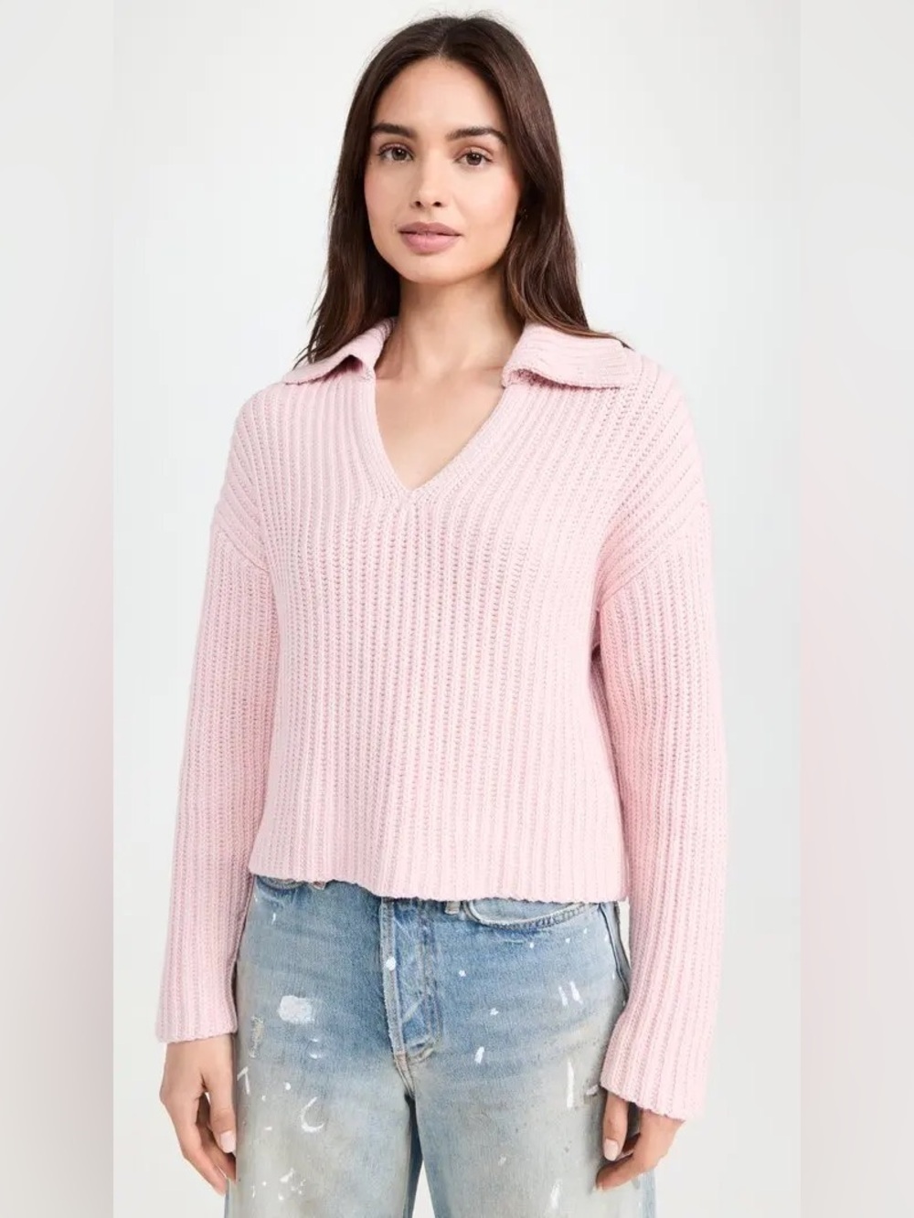 OGD One Grey day collared Brooklyn knit polo sweater oversized size medium NWT